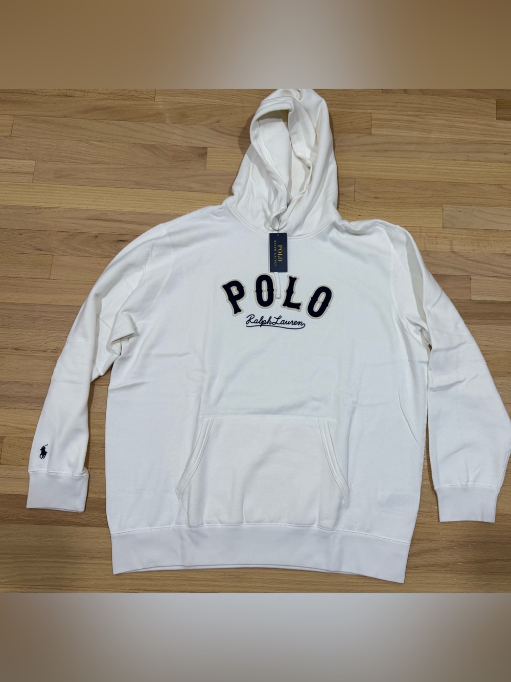 Polo Ralph Lauren Men’s Western Embossed Stitched Logo Pony Hoodie White NWT XXL